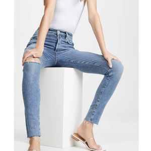AGOLDE Sophie Mid Rise Skinny Ankle Length Distressed Jeans Women's Size 26 EUC